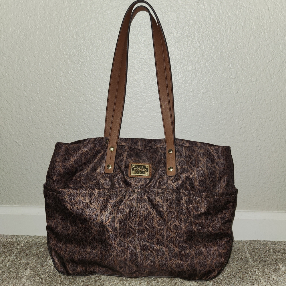 Calvin Klein Brown Designer Tote Bag